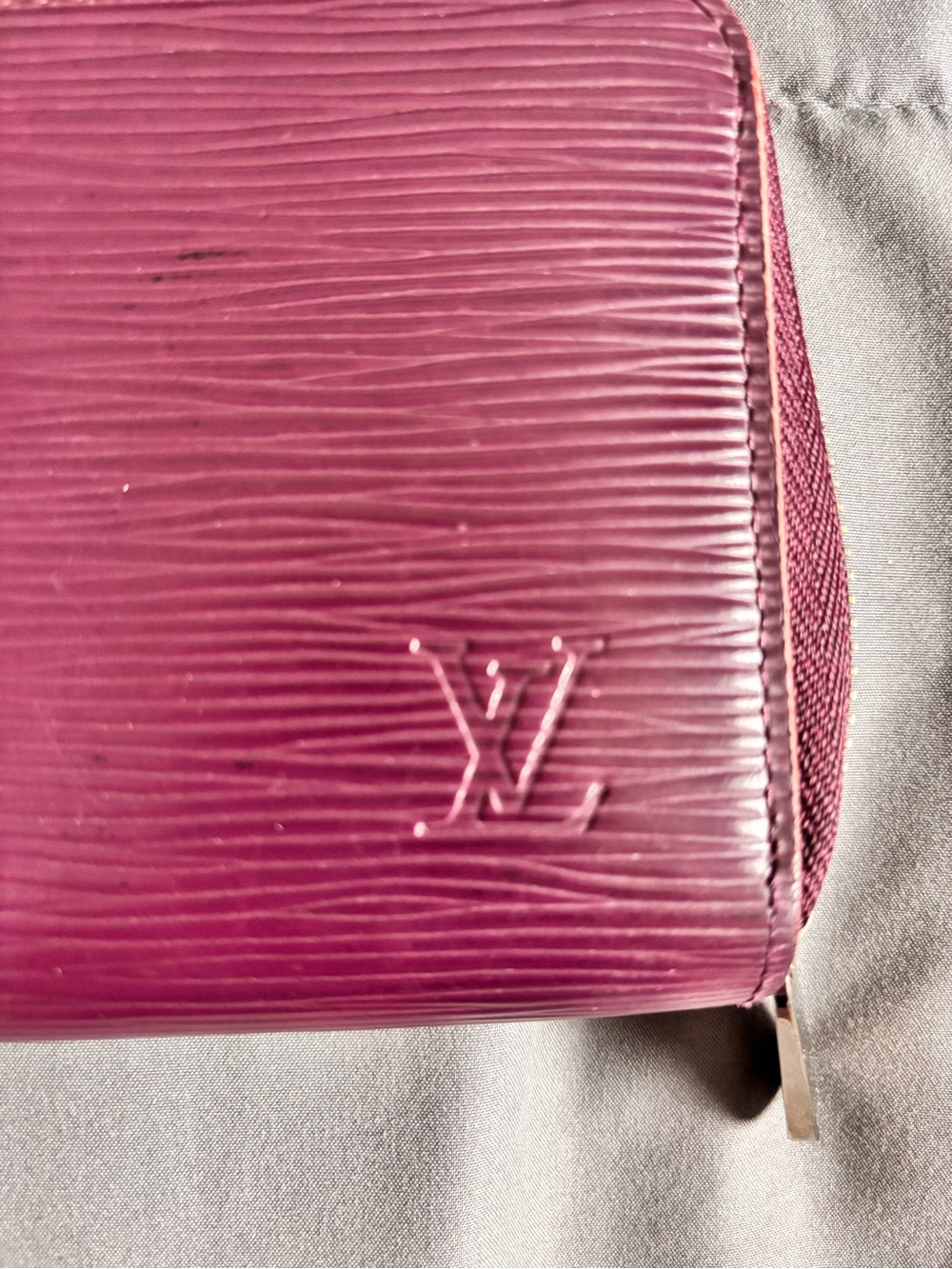 Louis Vuitton Epi Leather Zip Wallet in Plum Pink